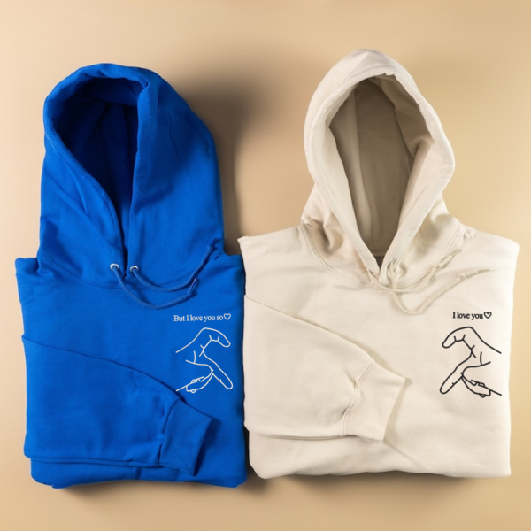 But I Love You So I Love You Couple Matching Embroidered Hoodie