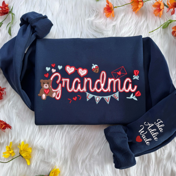 Embroidered Grandma 2025 Valentine's Day Sweatshirt