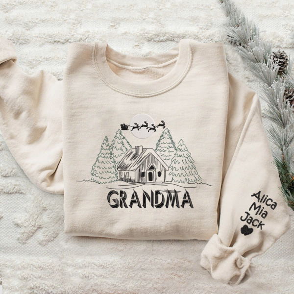 Embroidered Grandma House Xmas 2024 Sweatshirt