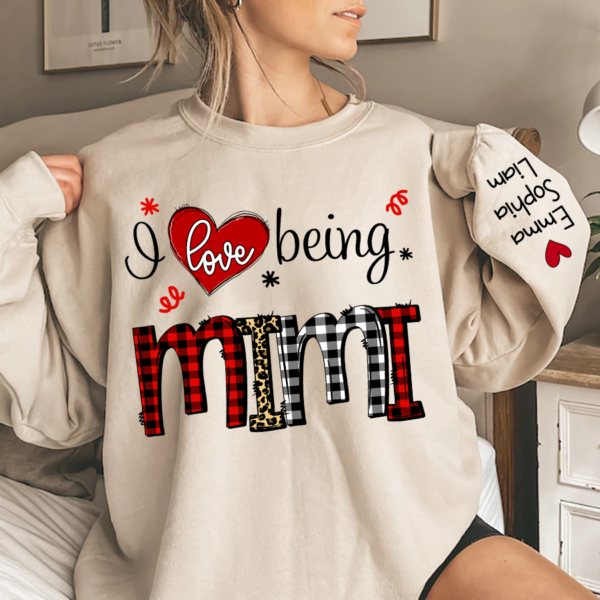 I Love Being Mimi Christmas. Custom Mimi And Kids TH Sweatshirt