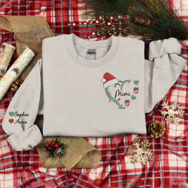 Embroidered Mimi Heart With Grandkids Sweatshirt