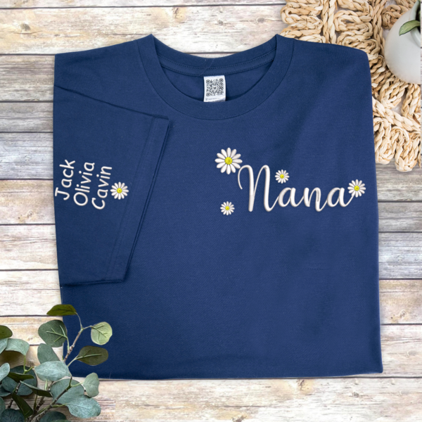 Custom Embroidered Nana Daisy T-Shirt