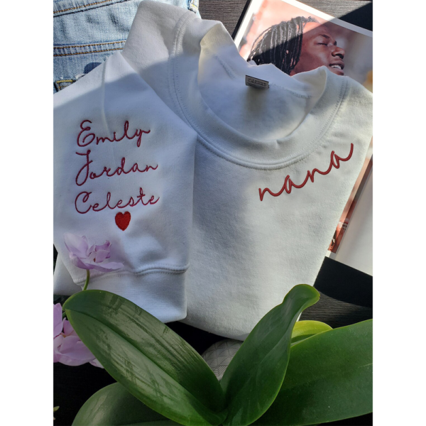 Custom Nana Embroidered With Kids Sweatshirt