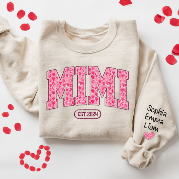 Custom Mimi Est Pink Leopard With Kids Sweatshirt