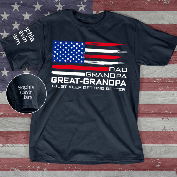 Dad Grandpa Great Grandpa With Kids 4th Of July