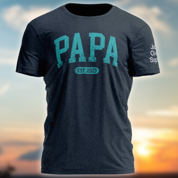 Personalized Papa Est With Grandkids T-Shirt