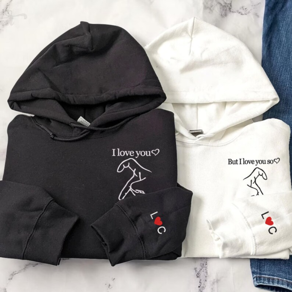 But I Love You So. I Love You. Couple Hoodie. Hand Heart. couple portrait. Couple Hoodie. Valentines Day. Valentines Day Gift
