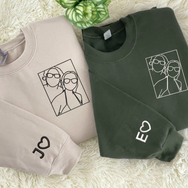Custom Portrait from Photo Sweatshirt. Custom Couple Portrait. Couples Portrait