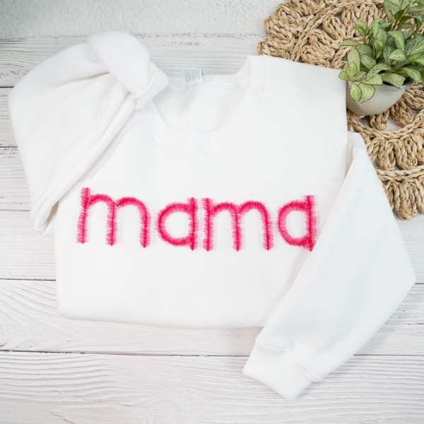 Fringed Fluffy Embroidered Mama Gifts For Mother's day Sweatshirt