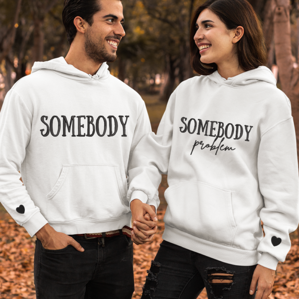 Embroidered Somebody's Problem Couples Matching Hoodie. Couple Hoodie. Gift For Wife