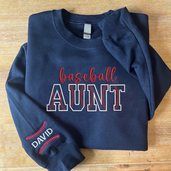 Embroidered Baseball Aunt Sweatshirt