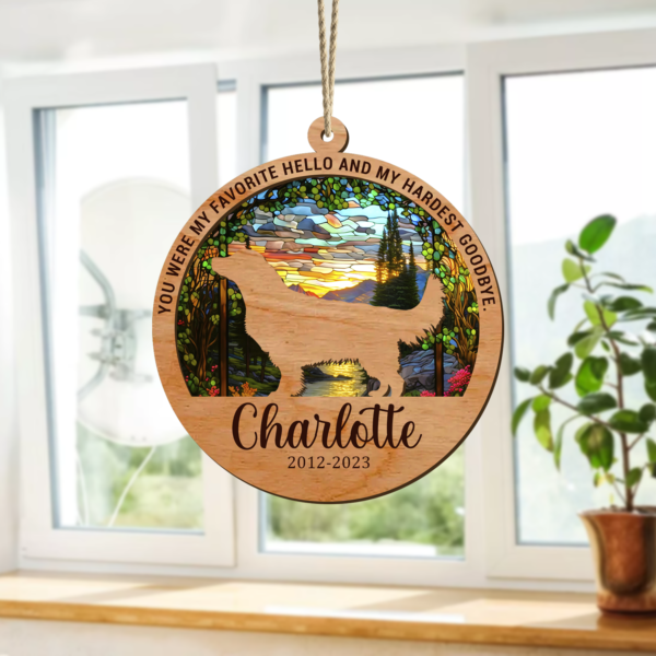 Customized Dog Memorial Sun Catcher Ornament CG461