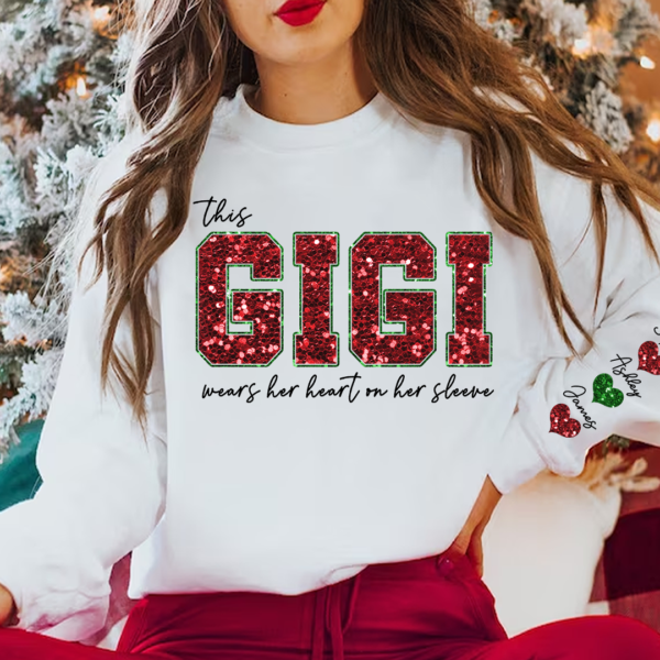 This Gigi Wears Her Heart on Her Sleeve And Kids Sweatshirt