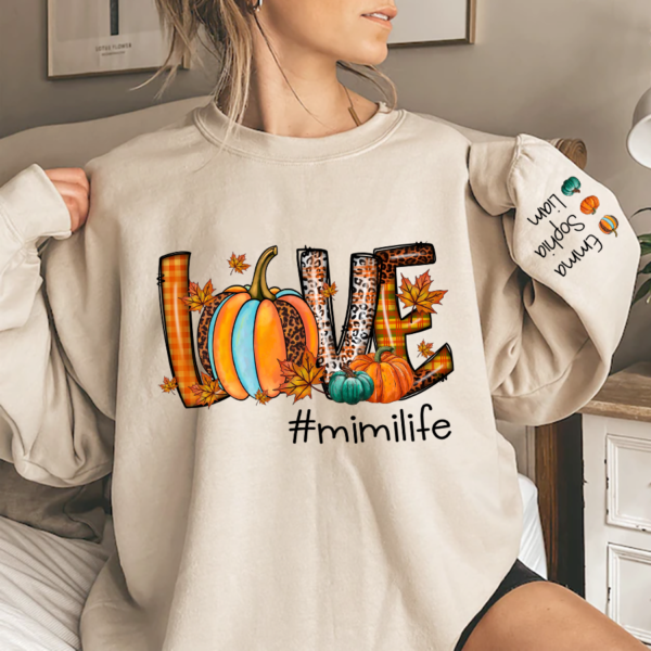 Love Fall Autumn Sweatshirt. Mimi Life Pumpkin Autumn. Grandma Gift. Autumn Gift TH Sweatshirt