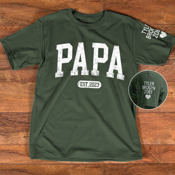 Personalized Papa Est With Grandkids Father's Day