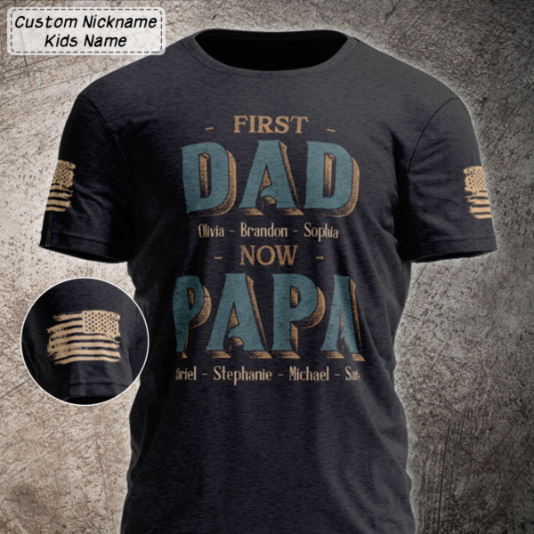 First Dad Now Papa With Kids Father's Day V2