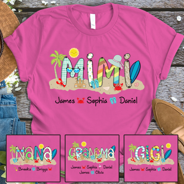 Mimi Beach Summer Shirt With Grandkids TH T-Shirt