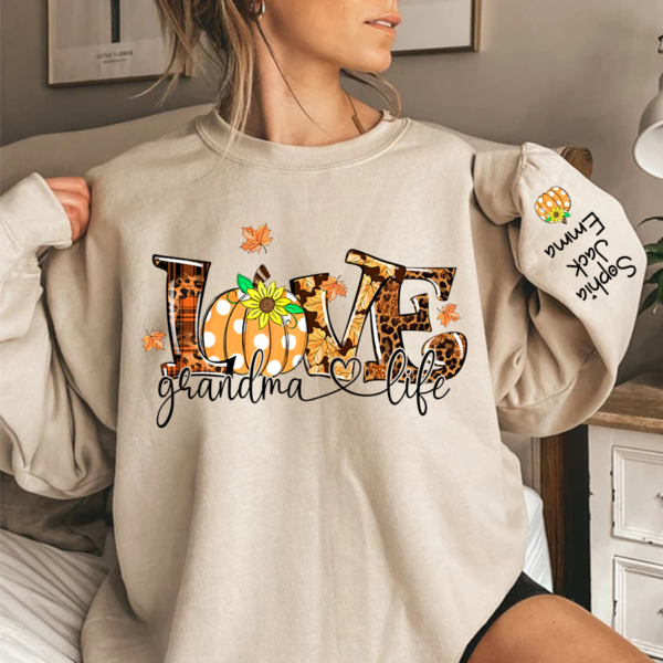 Personalized Love Grandmalife Pumpkin autumn Sweatshirt