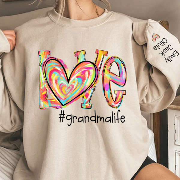 Love Grandma Life Fall Autumn Color Clipart And Grandkids Sweatshirt