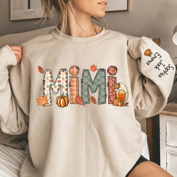 Mimi. Grandma. Nana Fall Doodle And Grandkids Autumn Sweatshirt
