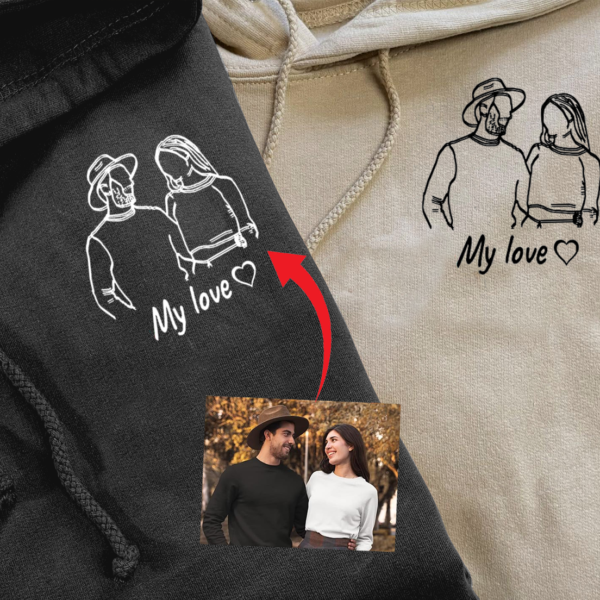Custom Hoodies Design Your Own Hoodie. Portrait From Photo. Valentines Day Customized Gifts For Boyfriend. Men. Sweatshirt Christmas