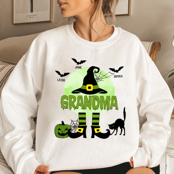 Personalized Nana Witch Halloween Sweatshirt. Gigi Halloween Sweatshirt. Fall Sweatshirt