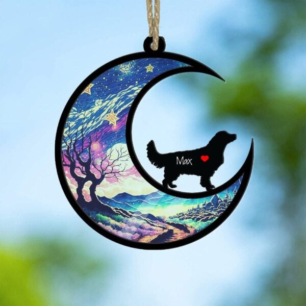 Golden Retriever Suncatcher Ornament. Loss of Pet Sympathy Gift. Pet Memorial Suncatcher. Rainbow Bridge Pet. Handmade Custom Name Dog Gifts
