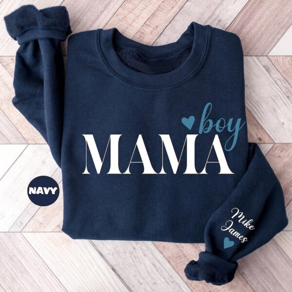 Personalized Boy Mama Sweatshirt. Custom Mama Of Boys Sweatshirt. Baby Announcement Outfit