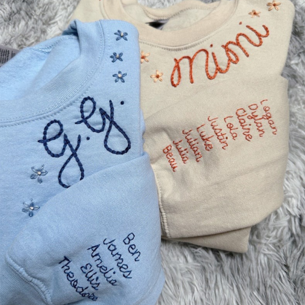 Custom Hand Embroidered For Grandma Sweatshirt