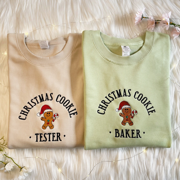 Embroidered Christmas Cookie Baker Gingerbread Sweatshirt. Embroidered Christmas Hoodie. Funny Christmas Sweatshirt