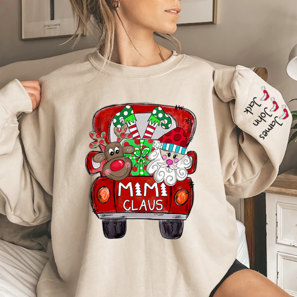 Mimi. Grandma Claus Truck Christmas and Grandkids Sweatshirt Sweatshirt