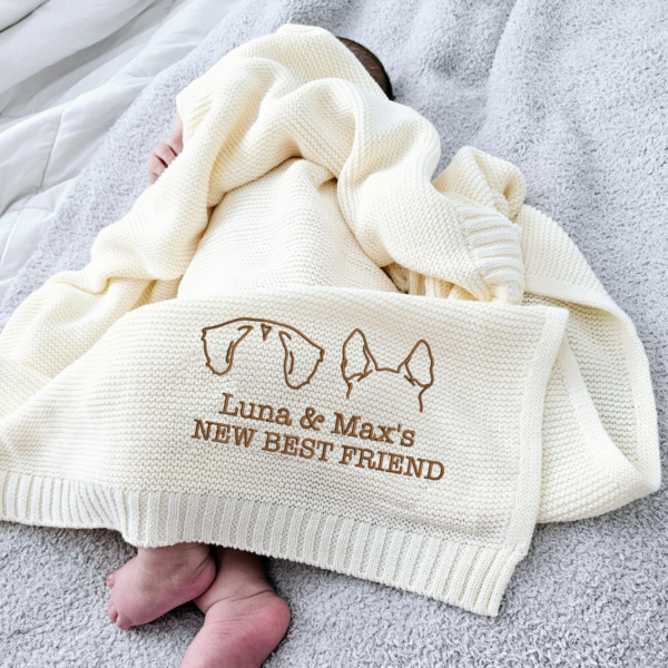 Embroidery Baby Knit Blanket  Embroidery Baby Knit Blanket