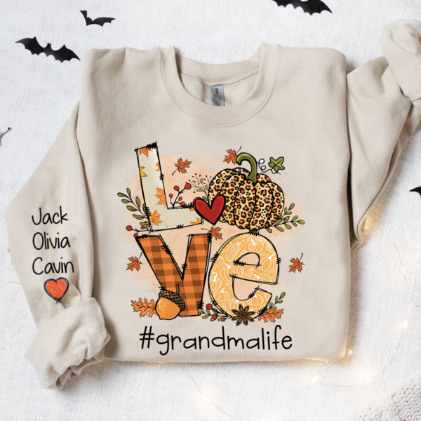 Personalized Love Autumn Life Fall With Grandkids Sweatshirt