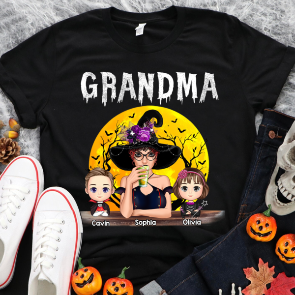 Personalized Halloween Grandma With Grandkids
