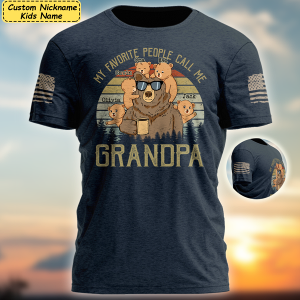 Personalized My Favorite Call Me Grandpa Bear Cute 2024 T-Shirt