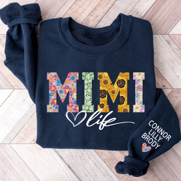 Custom Mimi Life Flower And Kids Sweatshirt