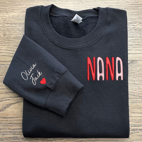 Custom Embroidered Nana Valentine 2024 Sweatshirt