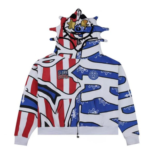 Y2K Jacket Goth Over Face Hoodie