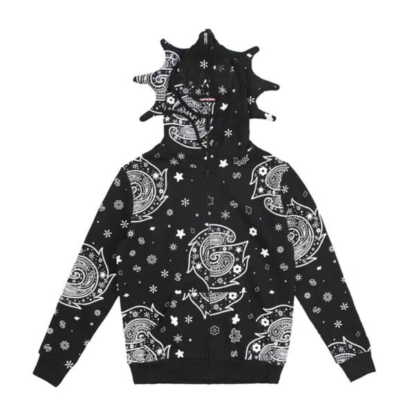 Y2K Jacket Over Face Retro Goth Streetwear